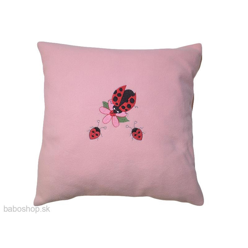 GAJI / Vankúš s výšivkou + náplň - ružová