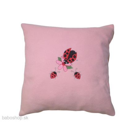 GAJI / Vankúš s výšivkou + náplň - ružová