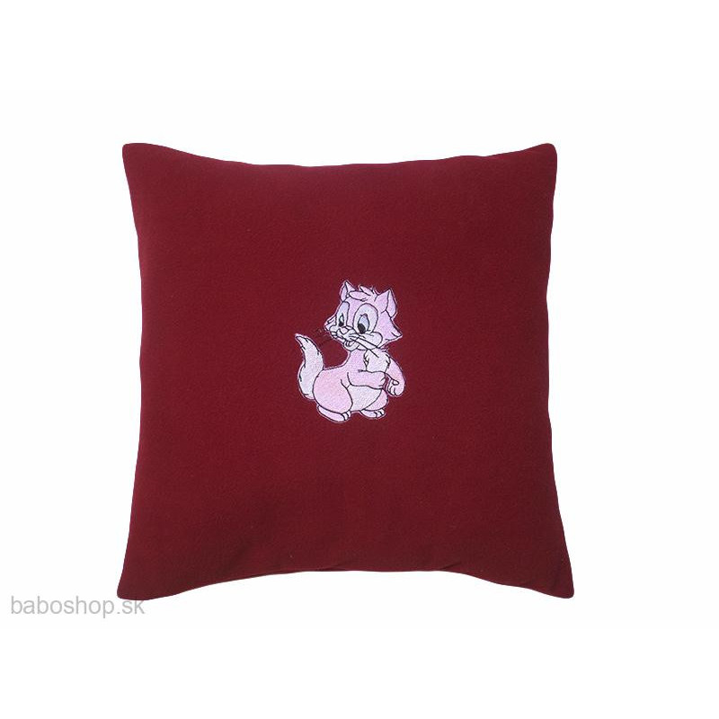 GAJI / Vankúš s výšivkou + náplň - bordová