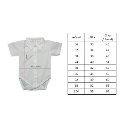 GAJI / Košieľka - body s krátkym rukávom 56-104