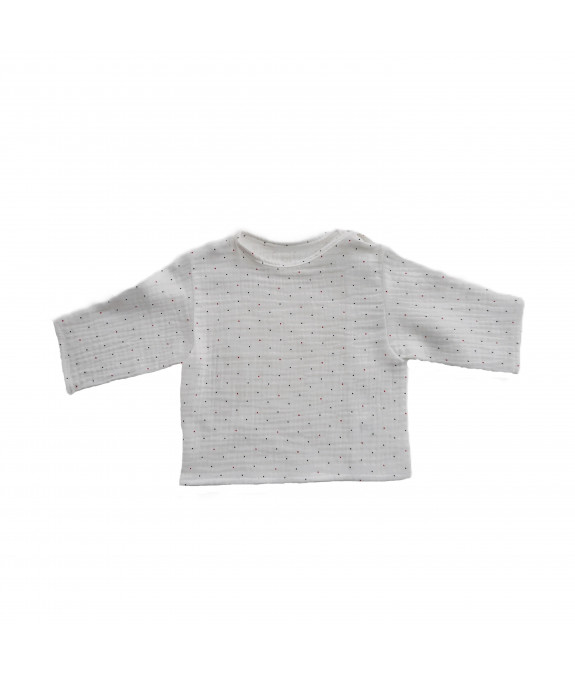 GAJI / Košieľka kojenecká mušelín - biela bodka