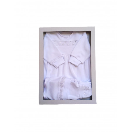 GAJI / 3-dielna súprava na krst - dievčenská biela