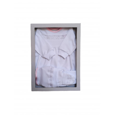 GAJI / 3-dielna súprava na krst - dievčenská ružová