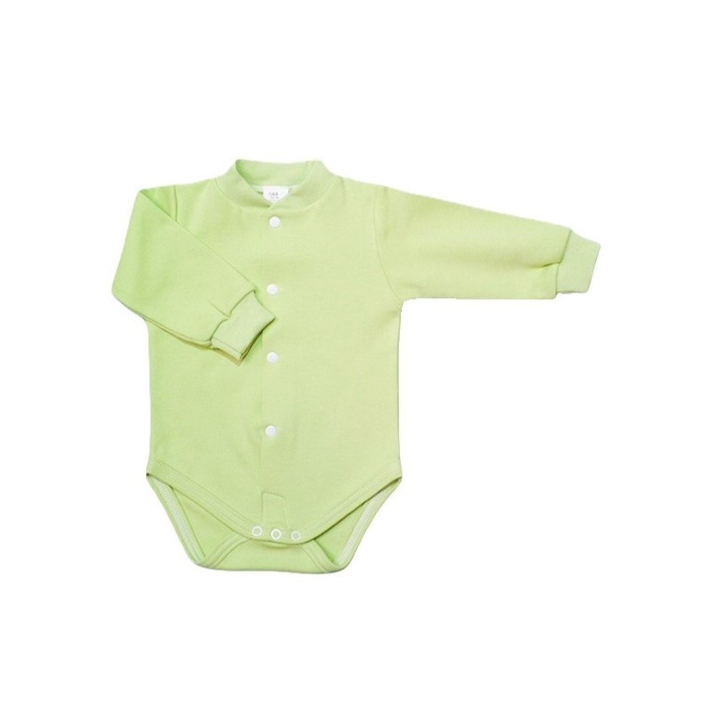 GAJI / Body dlhý rukáv predné zapínanie obojlíc - sv.zelená