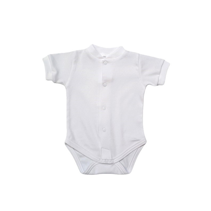 GAJI / Body krátky rukáv predné zapínanie obojlíc - biela