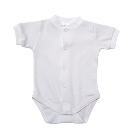 GAJI / Body krátky rukáv predné zapínanie obojlíc - biela