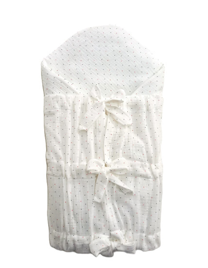 GAJI / Zavinovačka mušelín - biela s bodkou