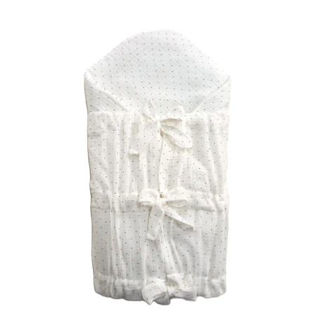 GAJI / Zavinovačka mušelín - biela s bodkou