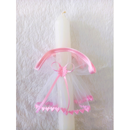 GAJI / Ozdoba sviečky na krst - ružová