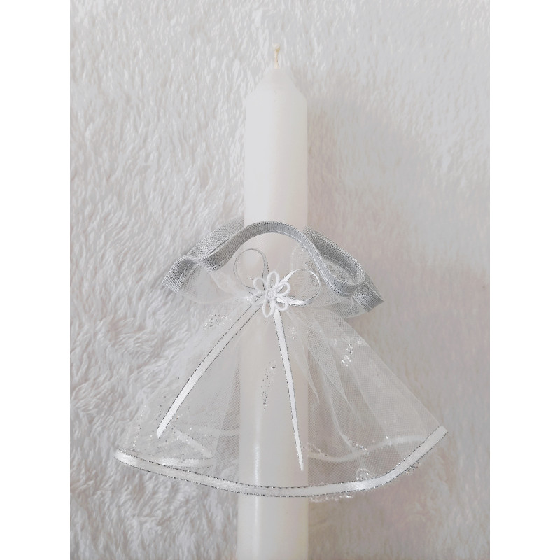 GAJI / Ozdoba sviečky na krst - strieborná