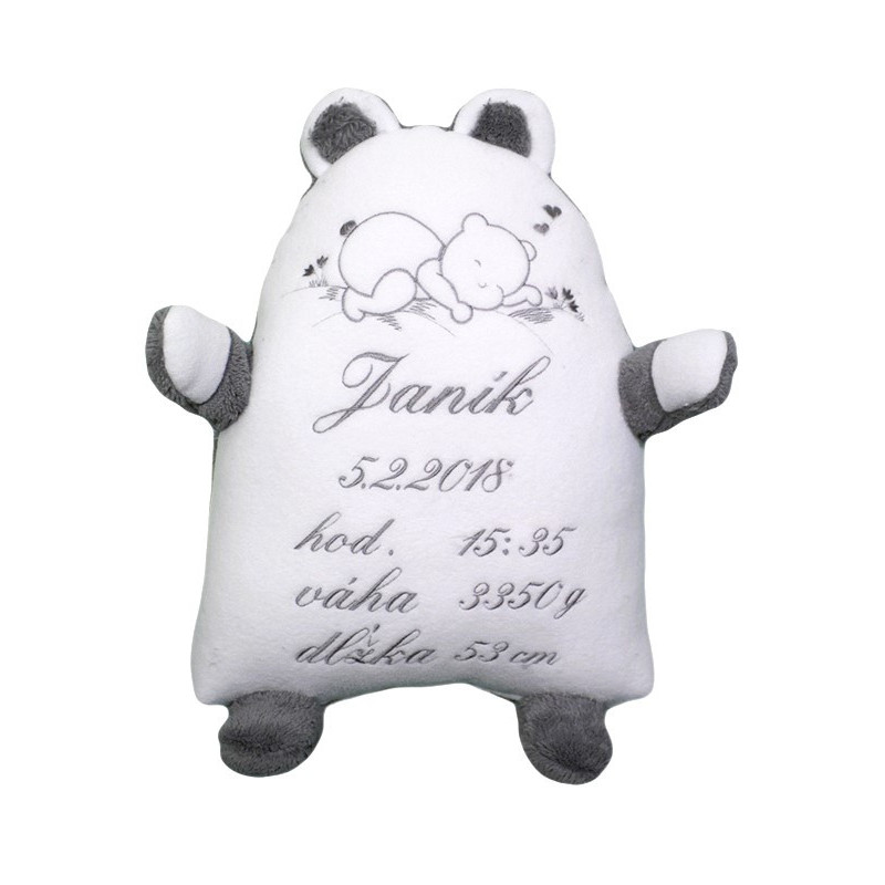 GAJI / Vankúš s výšivkou flis - macko