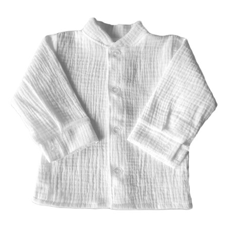 GAJI / Košeľa so stojačikom mušelín - snehobiela