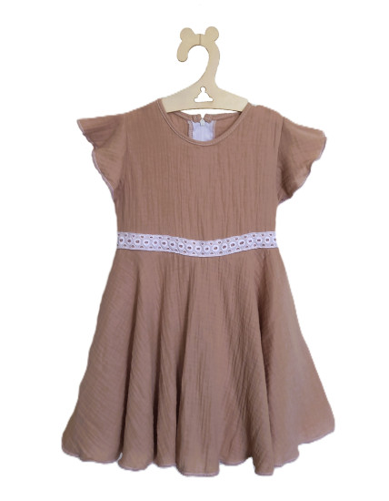 GAJI / Šaty mušelín - sv.hnedá