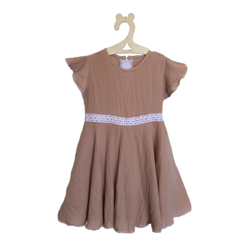 GAJI / Šaty mušelín - sv.hnedá