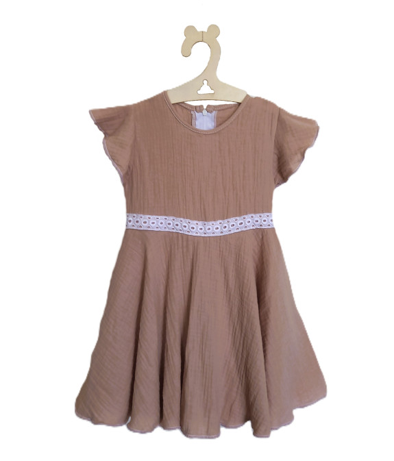 GAJI / Šaty mušelín - sv.hnedá