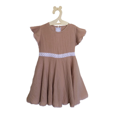 GAJI / Šaty mušelín - sv.hnedá