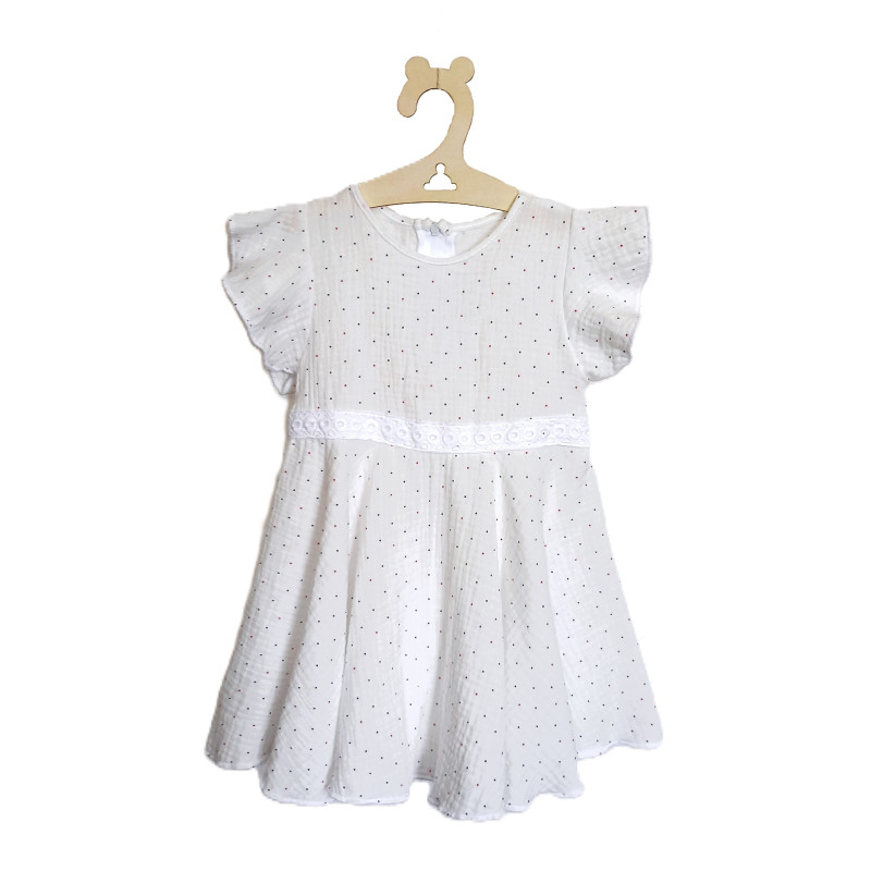 GAJI / Šaty mušelín - biela bodka