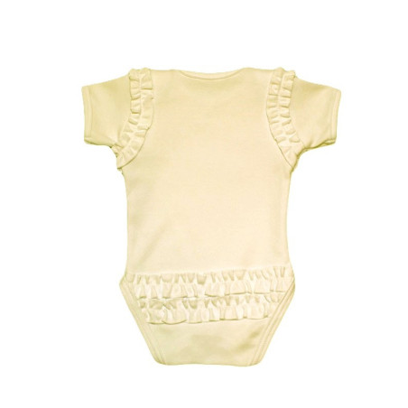 GAJI / Body s volánmi krátky rukáv obojlíc - maslová