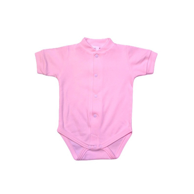 GAJI / Body krátky rukáv predné zapínanie obojlíc - ružová