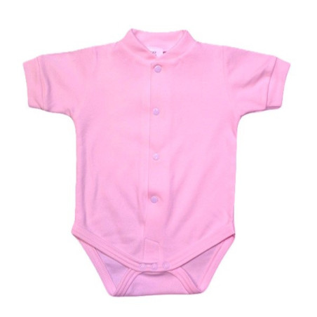 GAJI / Body krátky rukáv predné zapínanie obojlíc - ružová