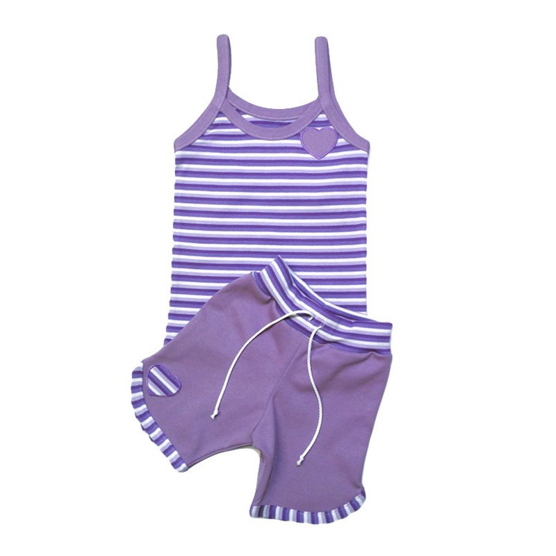 GAJI / Súprava dievčenská tričko + kraťasy - fialová2