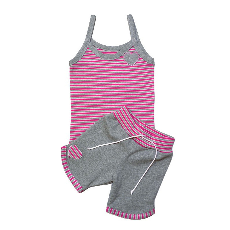 GAJI / Súprava dievčenská tričko + kraťasy - sivá