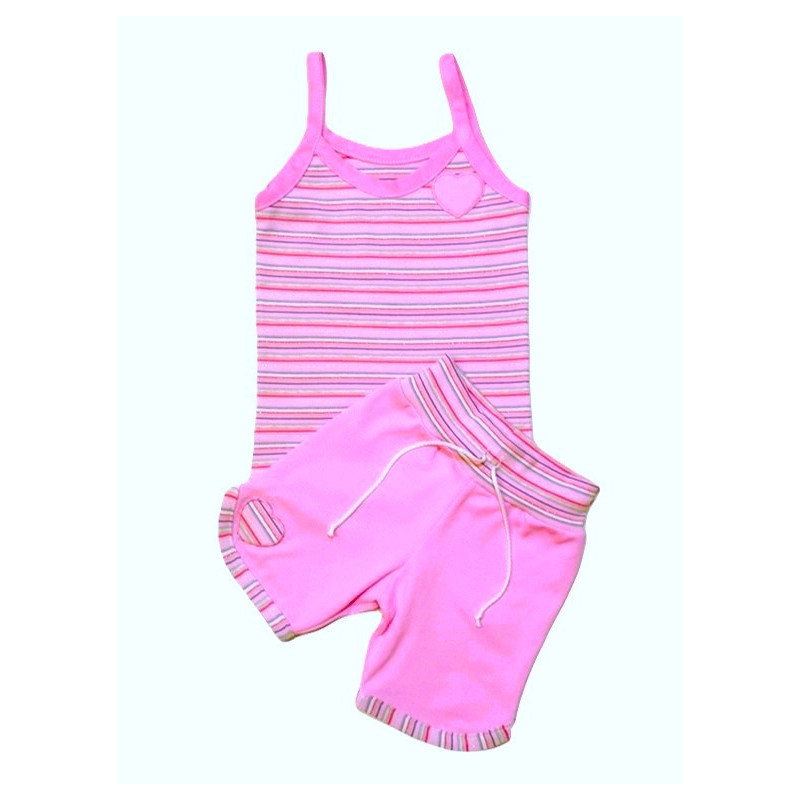 GAJI / Súprava dievčenská tričko + kraťasy - ružová