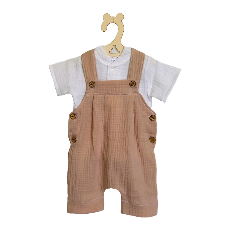 GAJI / Súprava 2-dielna mušelín - hnedá