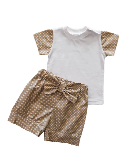 GAJI / Súprava dievčenská letná - zlatosivá