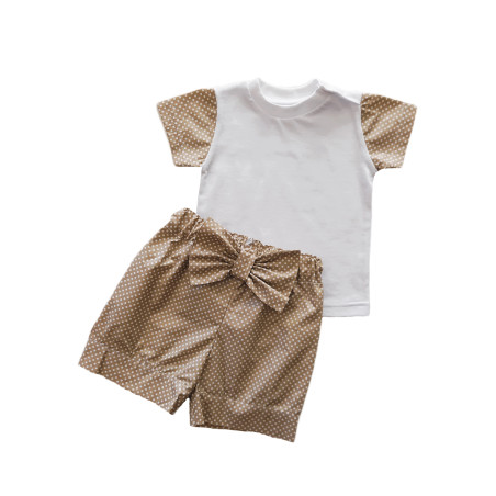 GAJI / Súprava dievčenská letná - zlatosivá