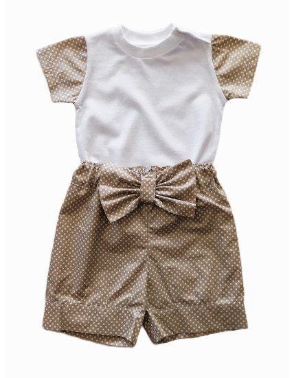 GAJI / Súprava dievčenská letná - hnedosivá