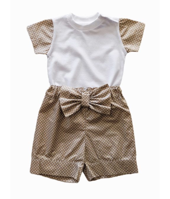 GAJI / Súprava dievčenská letná - hnedosivá