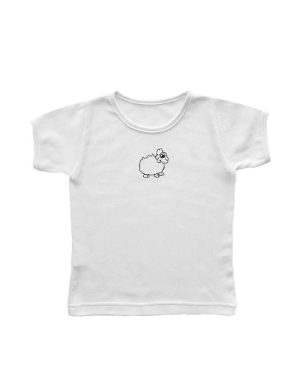 GAJI / Tričko s výšivkou obojlíc - biela