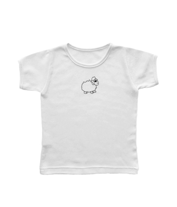 GAJI / Tričko s výšivkou obojlíc - biela