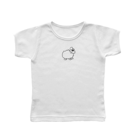 GAJI / Tričko s výšivkou obojlíc - biela