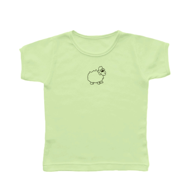 GAJI / Tričko s výšivkou obojlíc - zelená