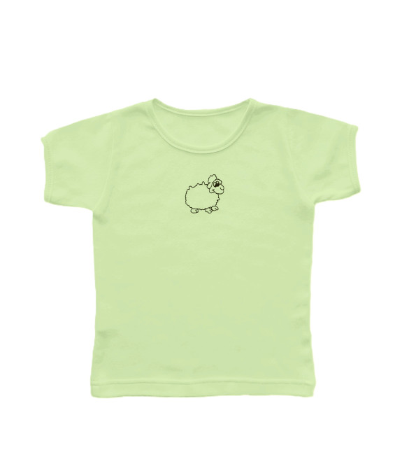GAJI / Tričko s výšivkou obojlíc - zelená