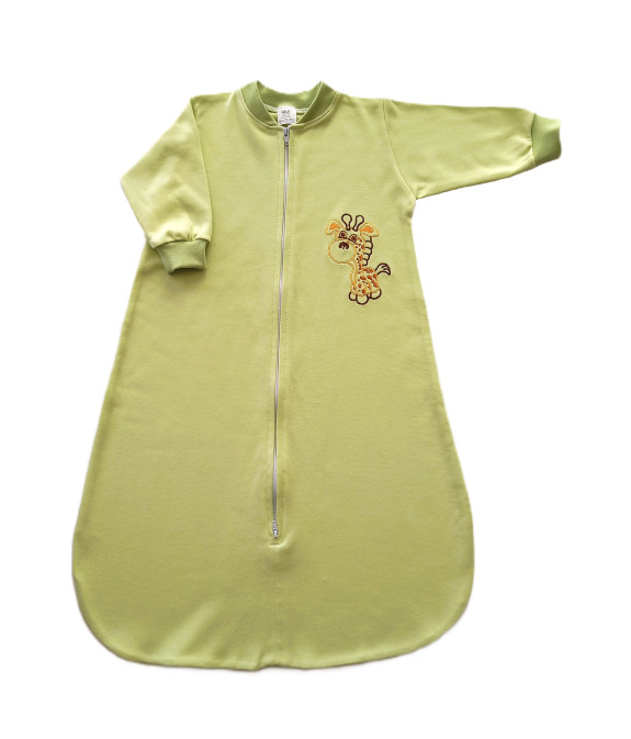 GAJI / Spací vak s výšivkou - sv.zelená