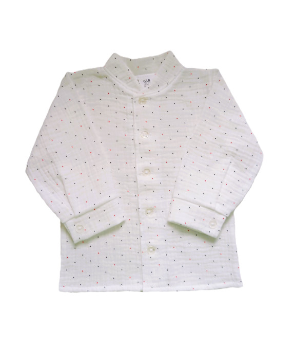 GAJI / Košeľa so stojačikom mušelín - biela bodka