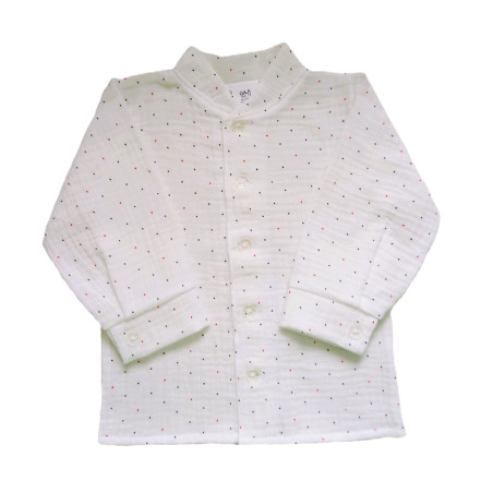 GAJI / Košeľa so stojačikom mušelín - biela bodka