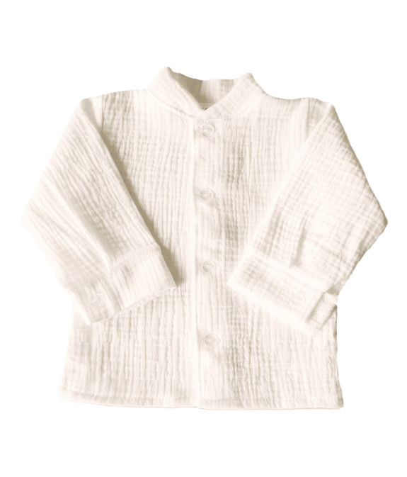 GAJI / Košeľa so stojačikom mušelín - biela