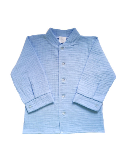 GAJI / Košeľa so stojačikom mušelín - sv.modrá