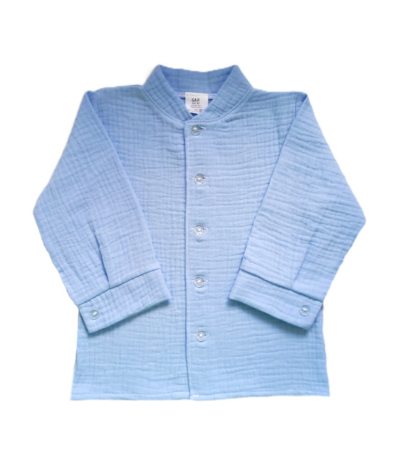 GAJI / Košeľa so stojačikom mušelín - sv.modrá