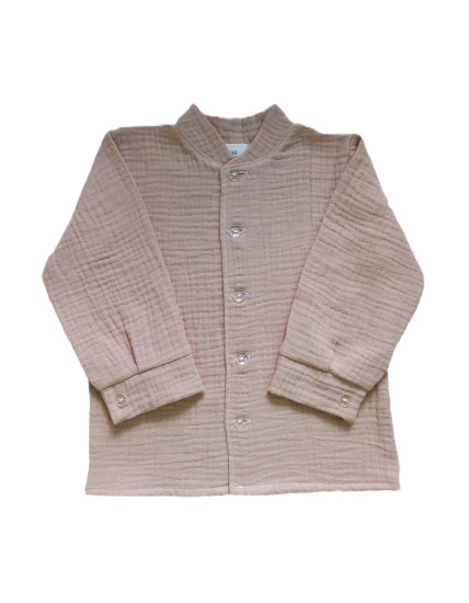 GAJI / Košeľa so stojačikom mušelín - sv.hnedá