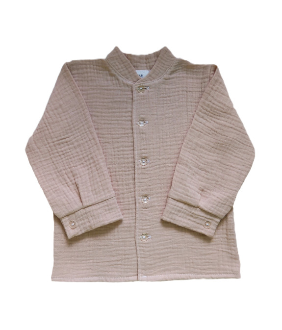 GAJI / Košeľa so stojačikom mušelín - sv.hnedá