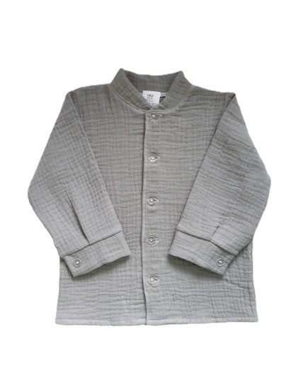 GAJI / Košeľa so stojačikom mušelín - sivá