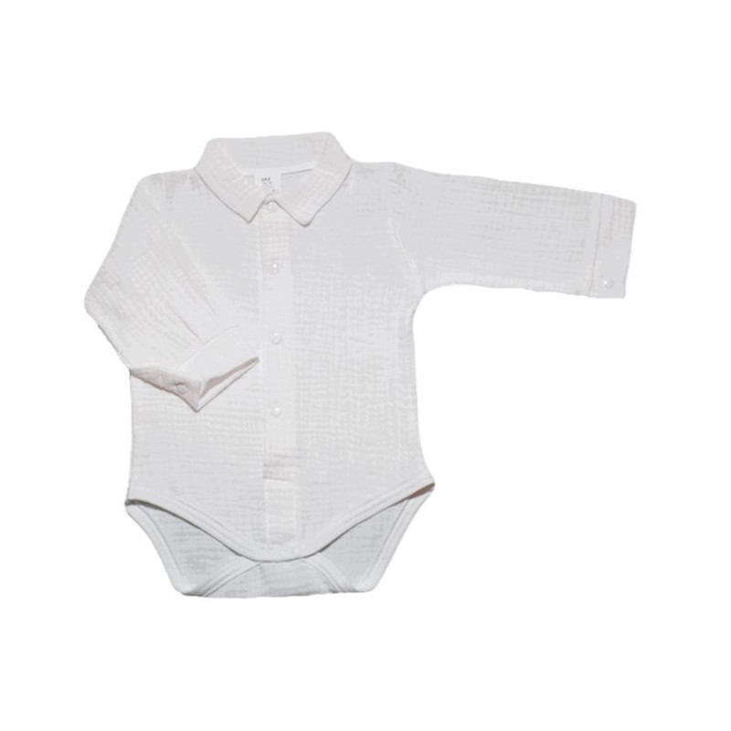 GAJI / Body košeľa dlhý rukáv mušelín - biela