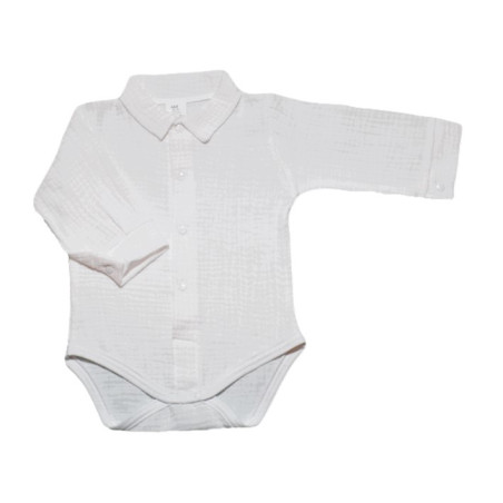 GAJI / Body košeľa dlhý rukáv mušelín - biela