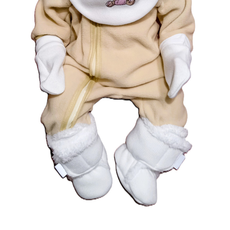 GAJI / Papučky zateplené úplet - biela