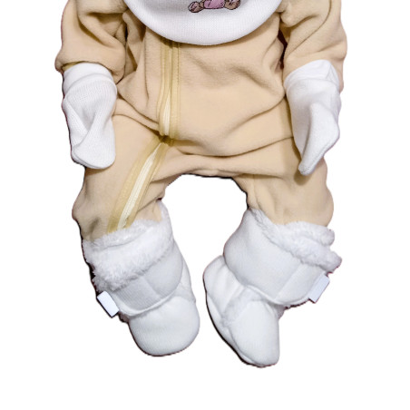 GAJI / Papučky zateplené úplet - biela